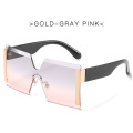 one piece big  square 2020 new arrivals ocean color retro fashion shades custom designer luxury metal sunglasses women 16084